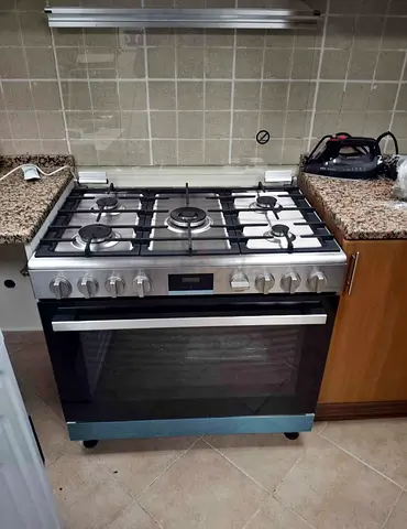 Stainless Steel 5-Burner Gas Range with Oven - Good Condition