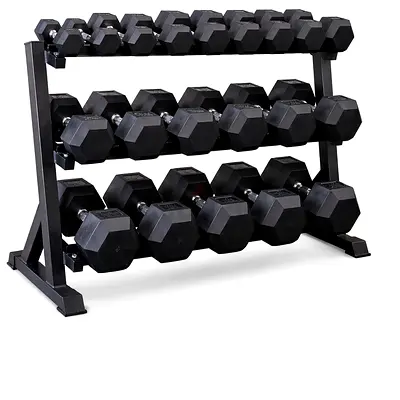 Hex Dumbbell 2.5Kg to 25Kg Pair with Rack