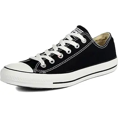 Classic Black Low-Top Canvas Sneakers (Size Not Specified)