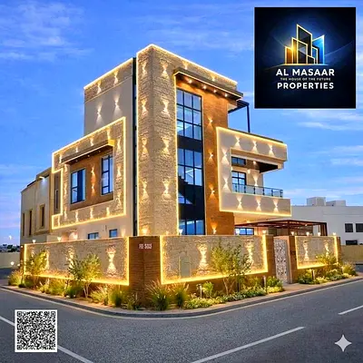 Own a ready-to-move-in villa with electricity, water, and air conditioning, corner lot on two streets on a main road, two floors + roof, building area