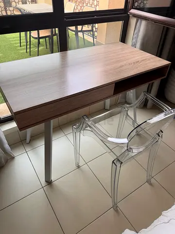 Wooden Study/Computer Desk with Drawer and Chair - Light Oak Finish