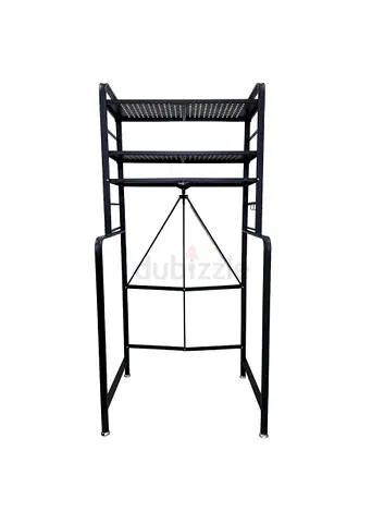 Black Metal Over-washing machine Storage Rack - 3 Shelves