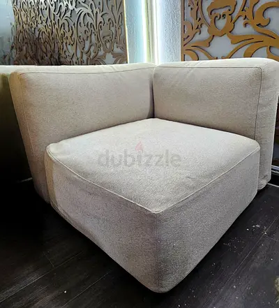 Light grey fabric single-seater armchair - very good condition