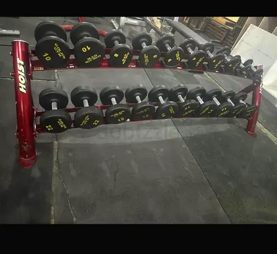 Set of Rubber  Dumbbells with-Rack (2kg–20kg)