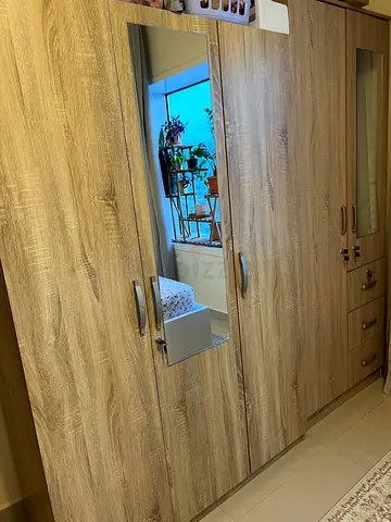 Used 5 door Wooden Wardrobe Set with Mirror and 3 drawers - excellent Condition