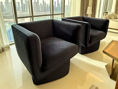 Velvet Rotating Armchairs set of 2