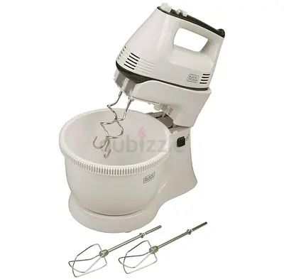 Black Decker Stand Mixer with Bowls Beaters - White
