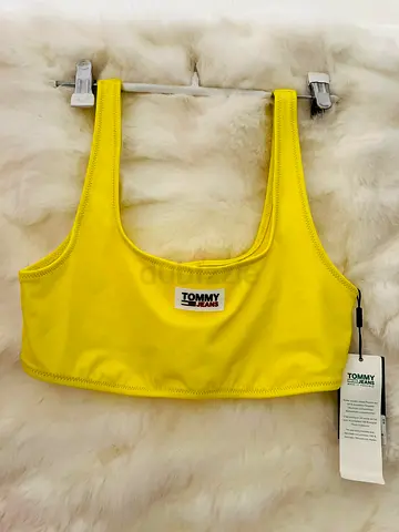 Tommy Jeans Yellow Crop Bikini Top - Brand New with Tags