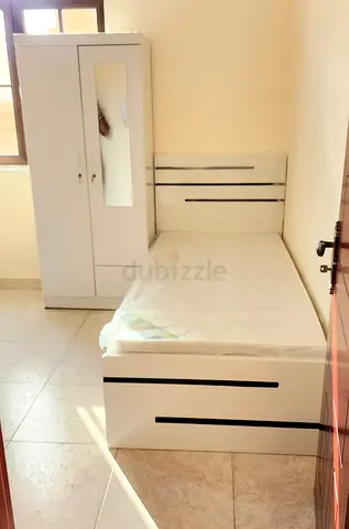 Brand Ndw Single Bed with Mattress and 2-Door Wardrobe - White,