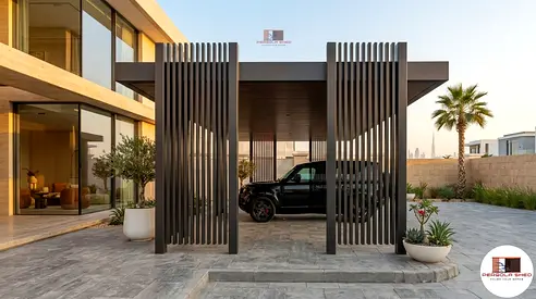 Modern wooden car parking shade for you luxury cars.