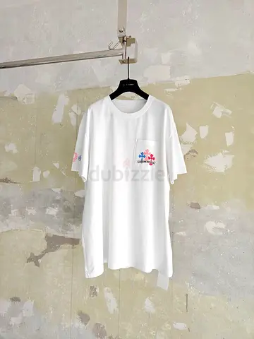 Chrome hearts White Graphic T-Shirt with Colorful Floral Cross Design - Oversized Fit