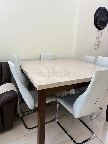 Marble table with chairs
