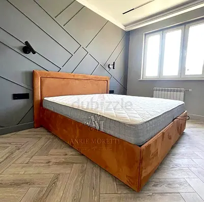 King-size upholstered bed frame with storage - mustard velvet