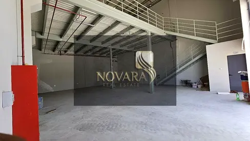 New warehouse, modern finish, 3600 sq ft, with mezzanine, 30-40 kW electricity, in Al Jurf Industrial Area 1