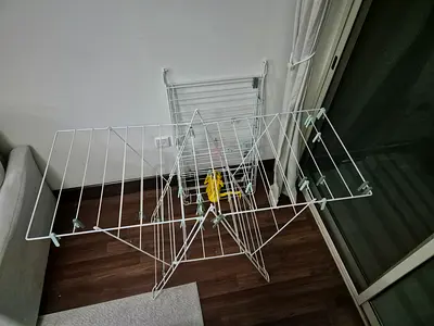 Foldable Indoor Clothes Drying Rack - White, Lightweight