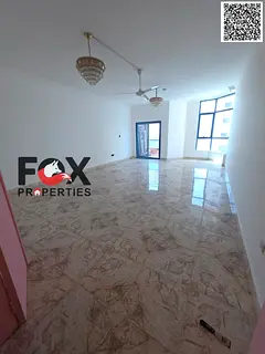 Three bedrooms and a living room with a laundry room and a maid's room in Al Nuaimiya Towers nex