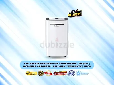 Pro Breeze Compressor Dehumidifier | 20L/Day | Moisture Absorber | Delivery | Warranty | PB-08