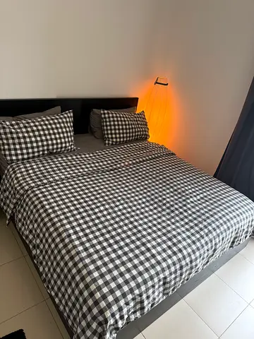 Immaculate king size ikea bed for sale with a very comfortable mattress and spacious storage
