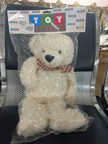 New white plush teddy bear - still in sealed packaging