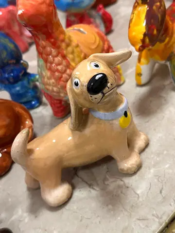 Vintage Ceramic Dog Figurine - Small Collectible