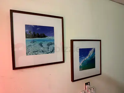 Framed Ocean Wave and Beach Art Prints - Set of 2, 53x53cm