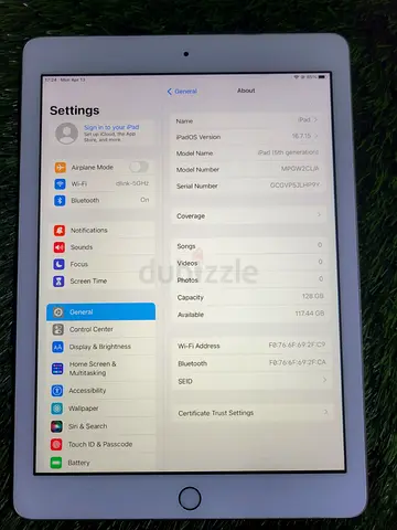 ipad 5th generation  128GB 
delivery  available