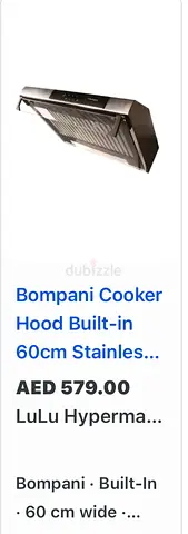 Bompani 60cm Built-in Stainless Steel Cooker Hood - Used