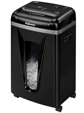 Fellowes Workgroup Micro Cut Shredder Model 450M With Switch Lock, Quiet Operation  Castors