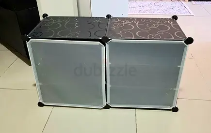 Modular 2-Cube Plastic Storage Organizer - Lightweight Shelving Unit