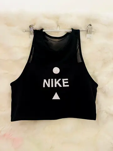 Black Nike Crop Tank Top - Size Unknown, Athletic Style