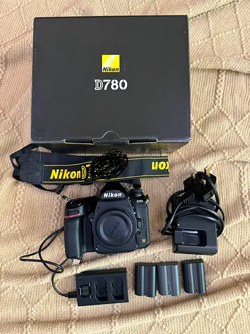Nikon D780 with original box only body only today 2700 AED
