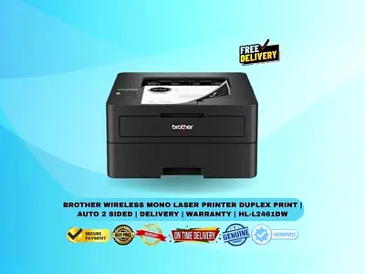 Brother Wireless Mono Laser Printer Duplex Print | Auto 2 Sided | Delivery | Warranty | HL-L2461DW