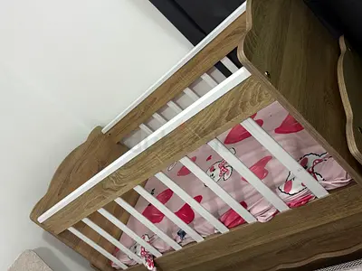 Wooden Baby Crib with Mattress brand new