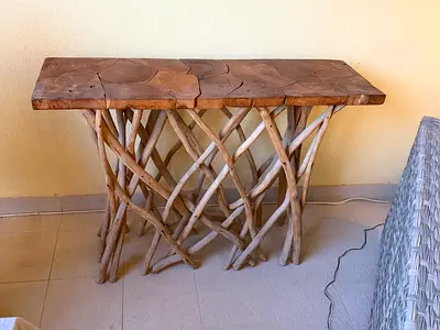 Unique Solid Wood Console Table – Handcrafted Natural Design