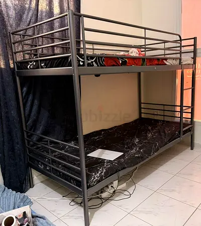 Bunk bed frame, silver-colour, 90x200 cm