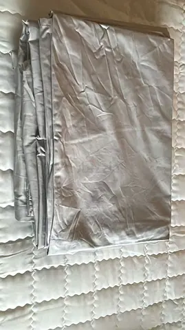 Light grey fitted bedsheet set,  - gently used , pillowcase, 3-piece bedding set