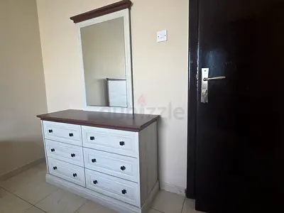 White Wooden 6-Drawer Dresser with Mirror - Good Condition