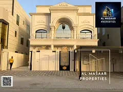 Opportunity to own a two-story villa in the most prestigious area of Ajman, with a rooftop, internal