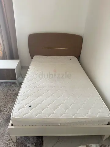 Single bed and mattress