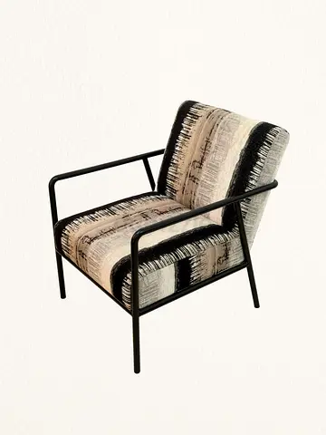 Stylish Black  Grey Accent Chair with Sturdy Metal Legs