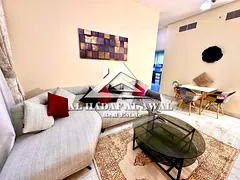 Apartment for rent in Al Qasba, Sharjah. One bedroom, living room, two bathrooms. Rent is 4000 AED w