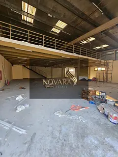 A new warehouse for rent in Al Jurf Industrial Area 1, Ajman, 6,000 sq ft with a mezzanine, 25 kW el