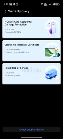 Honor Magic 7 pro with active warranty and accidental damage protection