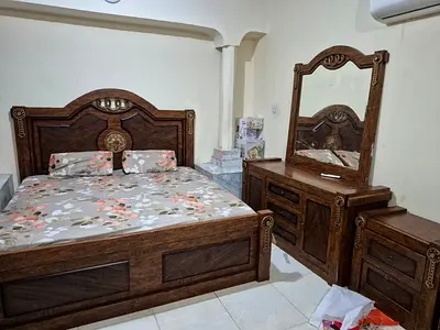 King Size Bedroom Set with side tables and Dresser and 7 door wardrobe