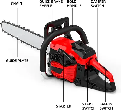 Gasoline Chainsaw with 18 Bar - Powerful Outdoor Cutter