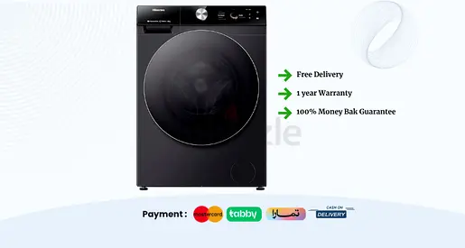 Hisense 12kg Washing Machine - 1 Year Warranty, Free Delivery