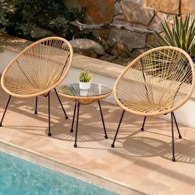 Beautiful 3-piece Chic Outdoor Acapulco Chair Set