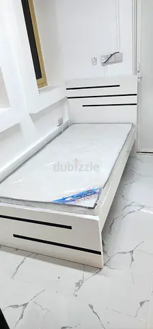 Brand New Single Bed Frame with Mattress - White, Modern Design