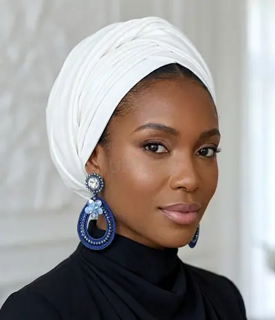 Hand Crochet blue drop earrings with stones