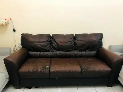 3-Seater Genuine Leather Sofa – Comfortable  Sturdy – Affordable
